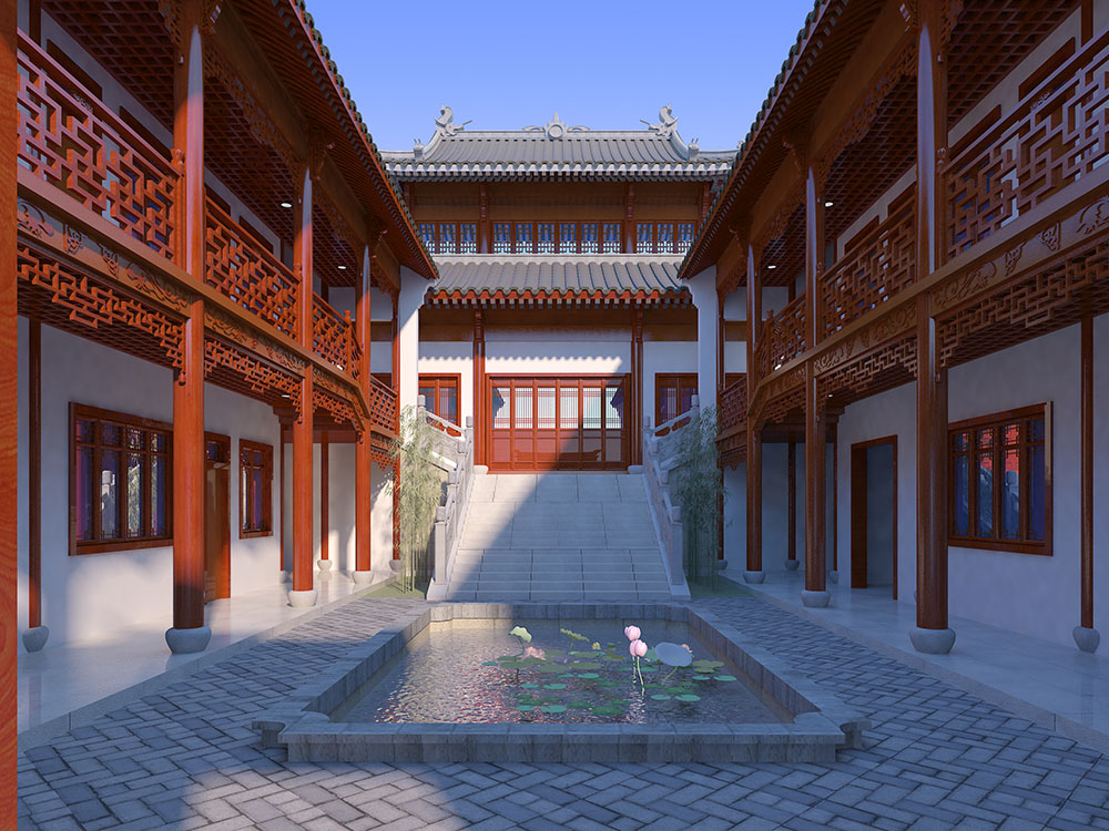 杭州寺院总体规划案例，禅修中心与素食餐厅的配套设计