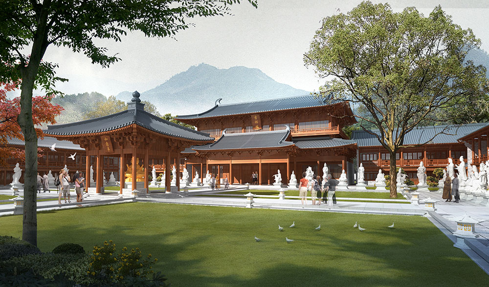 杭州寺庙平面布局图制作，CAD 与三维建模双重技术保障