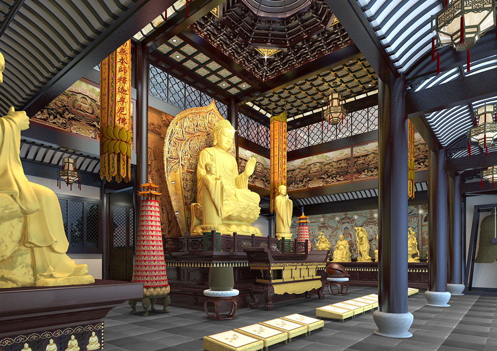 杭州寺庙平面布局图定制，小型寺院到大型丛林寺院全覆盖