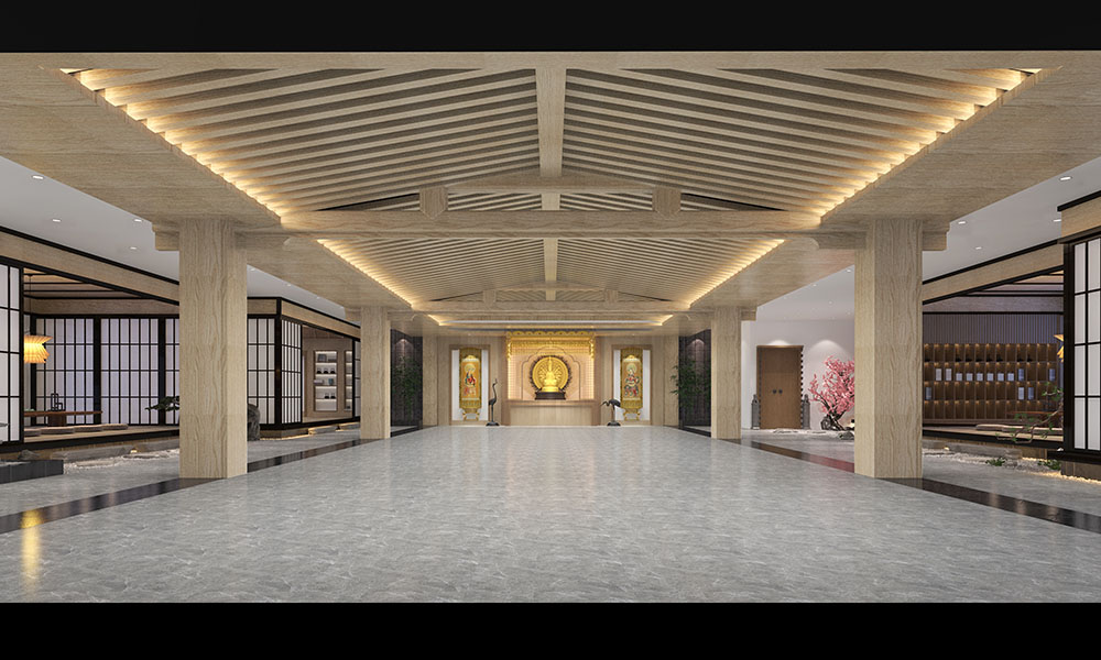 杭州寺院建筑工程案例，钢筋混凝土结构与木结构的混合应用