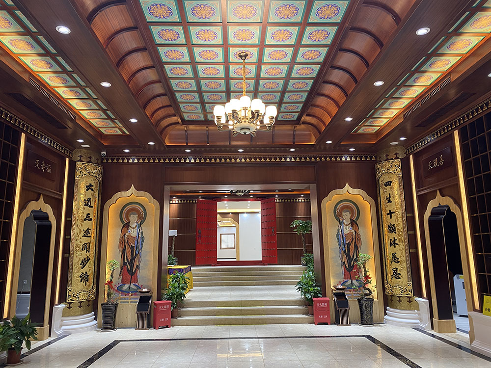 杭州寺院建筑工程案例，钢筋混凝土结构与木结构的混合应用
