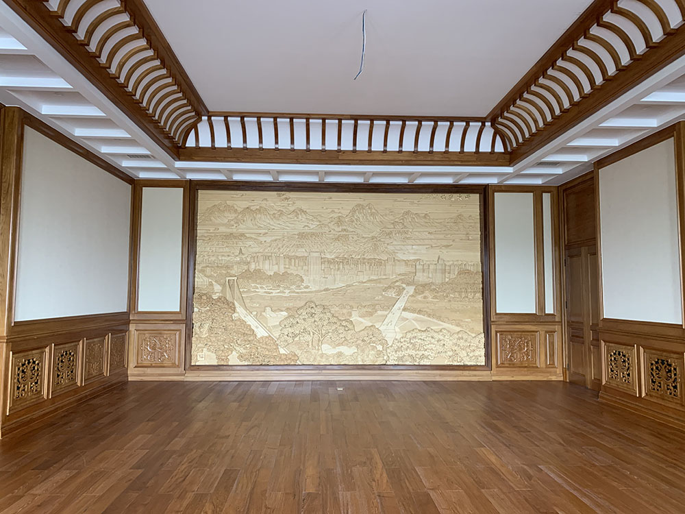 杭州寺庙鸟瞰图效果图制作与水系规划、山体景观结合技巧