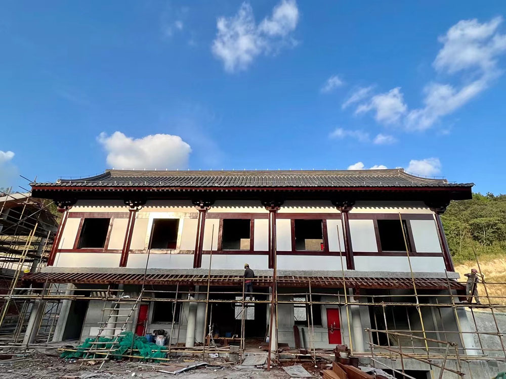 杭州寺院建筑布局平面图设计，僧寮、客堂、斋堂功能分区