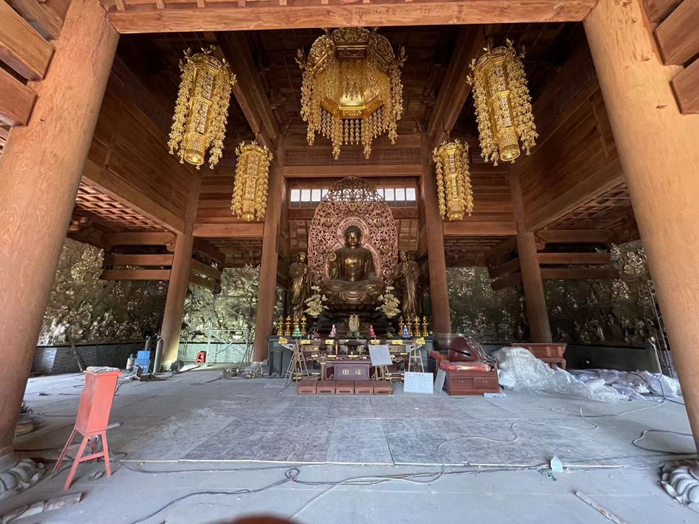 杭州寺庙建筑效果图制作，四季植被变化与建筑色彩的搭配
