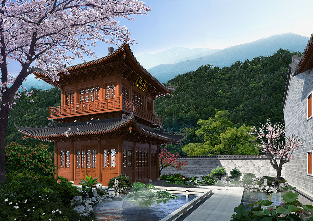 杭州寺院殿堂装修材料选择，实木、石材与仿古砖的搭配技巧