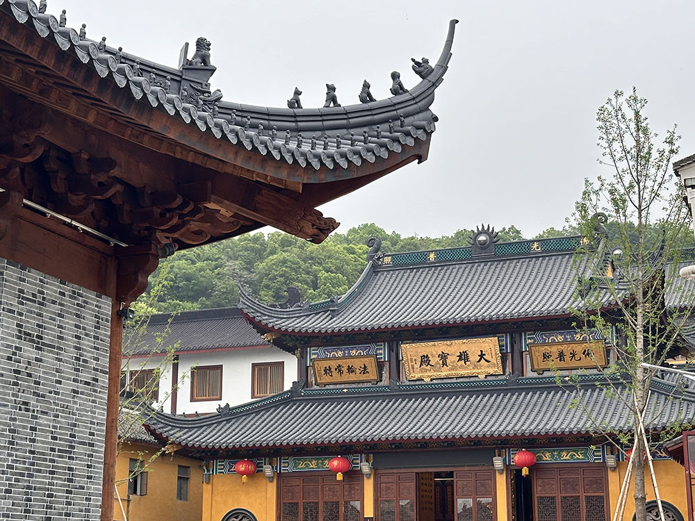 杭州寺庙建筑效果图制作，四季植被变化与建筑色彩的搭配