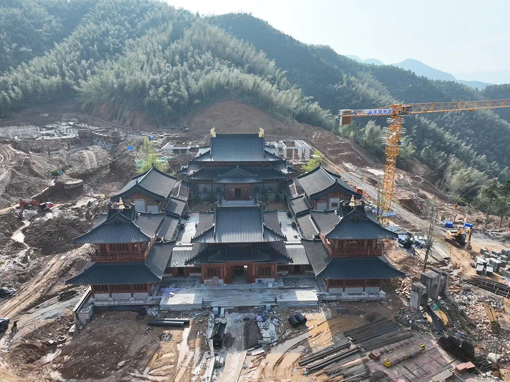 杭州古建筑寺庙设计效果图案例与修复古建与新建寺院对比