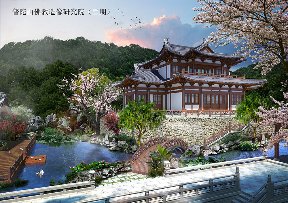 杭州古建筑寺庙设计效果图案例与修复古建与新建寺院对比