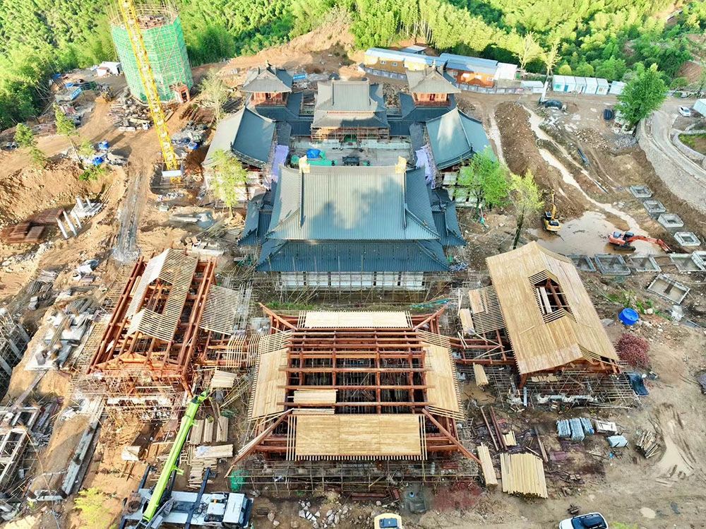 杭州寺庙建筑效果图制作，四季植被变化与建筑色彩的搭配